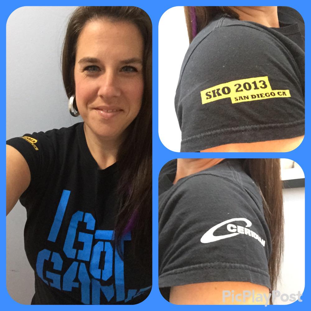 DSloan3264's tweet photo. Ceridian Rocks!!  One of my many SKO shirts. 2013!
#makesworklifebetter http://t.co/SXB1Pb4y8I