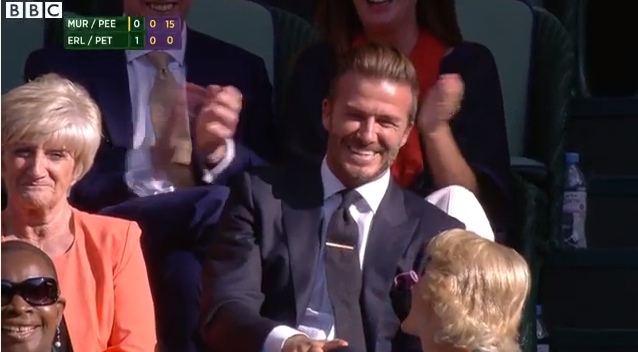 BBCSport's tweet photo. Catch it like Beckham.

Watch David Beckham delight the Court One crowd at #Wimbledon http://t.co/qt5lRajnin http://t.co/ZlyM40haZc