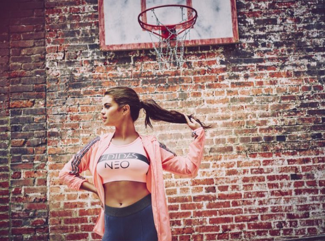 TeenVogue's tweet photo. Selena Gomez’s Latest @AdidasNEOLabel Collab Will Actually Make You Want to Workout: http://t.co/d6hp0N4Kh7 http://t.co/X1pnlZJx4c