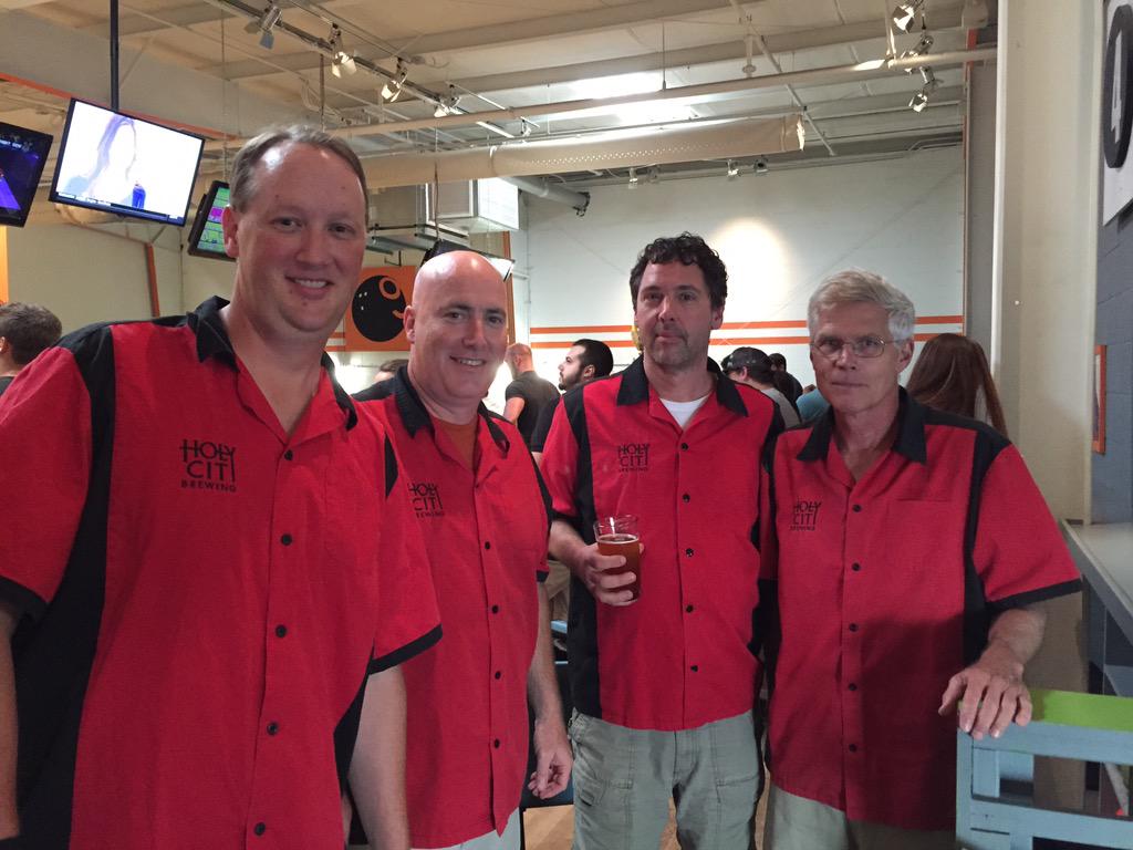 This crew is serious! Check out the <a href="/HolyCityBrewing/">Holy City Brewing</a> team shirts! #lebowskibash <a href="/TheAlleyChas/">The Alley Charleston</a> <a href="/CHSMusicHall/">Charleston Music Hall</a>