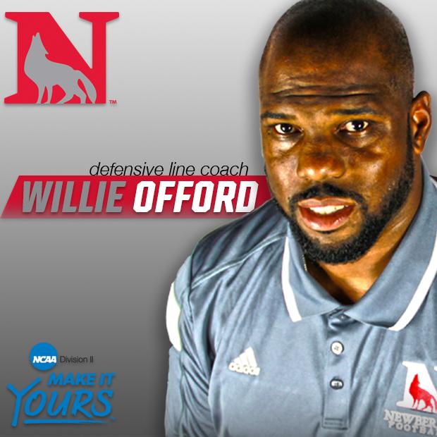 NewberrySports's tweet photo. Willie Offord is the new DL coach at Newberry College - http://t.co/3G5NI9Hah6
#MakeItYours #NCWolves http://t.co/FXLH4C110w