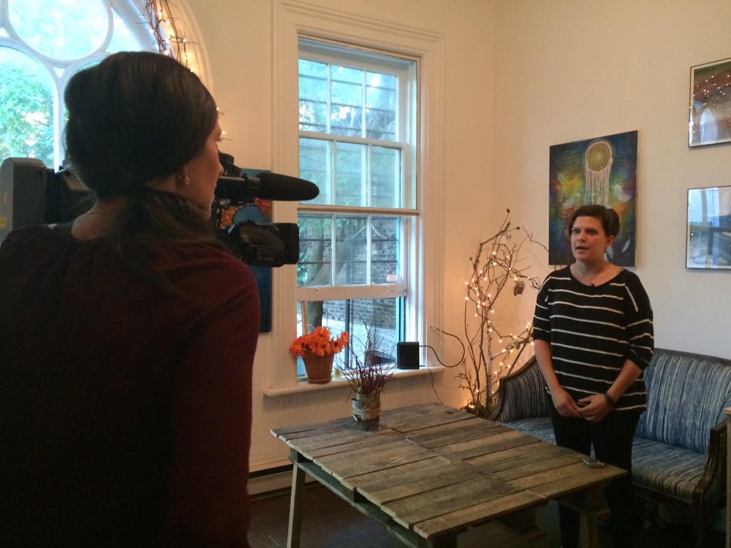 .<a href="/J_DouglasPhoto/">Julie Douglas</a> and I being interview at the Studio w <a href="/CHEXNewswatch/">CHEX News on Global Peterborough</a> about our 30 under 30 show at the <a href="/AirdGallery/">John B. Aird Gallery</a>