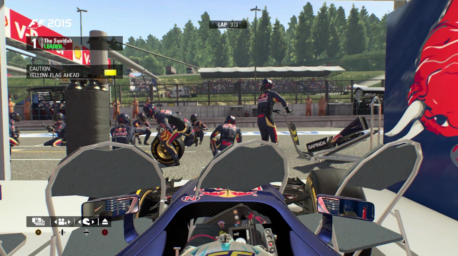 Stuck in the garage during F1 2015 game race