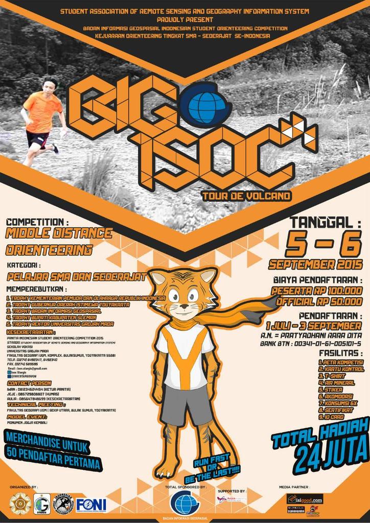 InfoGeospasial's tweet photo. Ikutilah BIG ISOC. 5-6 September 2015 cc : @ISOCSTARGISUGM http://t.co/T19CVBQNzY
