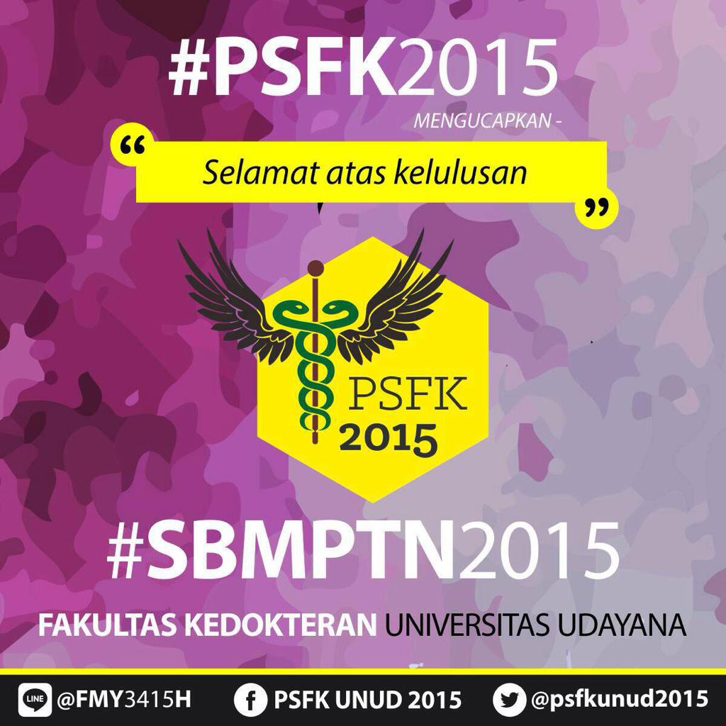 Selamat datang di keluarga besar Fakultas kedokteran Unud🎉 persiapkan diri kamu utk mengikuti PSFK 2015 👍