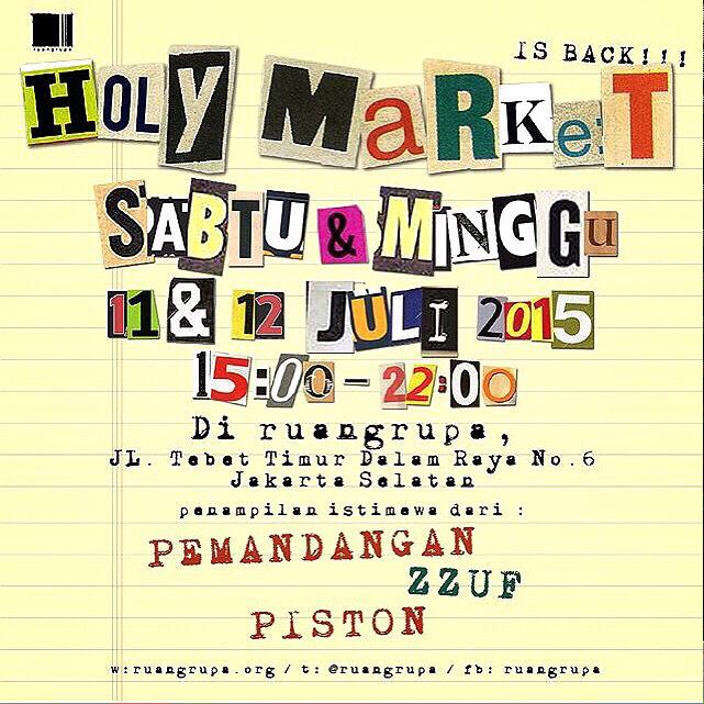 Minggu, 12 Juli kami tampil di Holy Market <a href="/ruangrupa/">ruangrupa jakarta</a> w/ @zzuf_ &amp; <a href="/_pemandangan/">Pemandangan Band</a> \m/