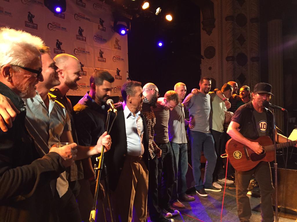 Cubs's tweet image. Amazing. Wrapping up a great night for a great cause with the #Cubs on stage at Hot Stove Cool Music.