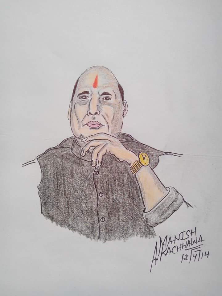  my sketch shree rajnath singh ji wish u vry vry happy birthday.. 