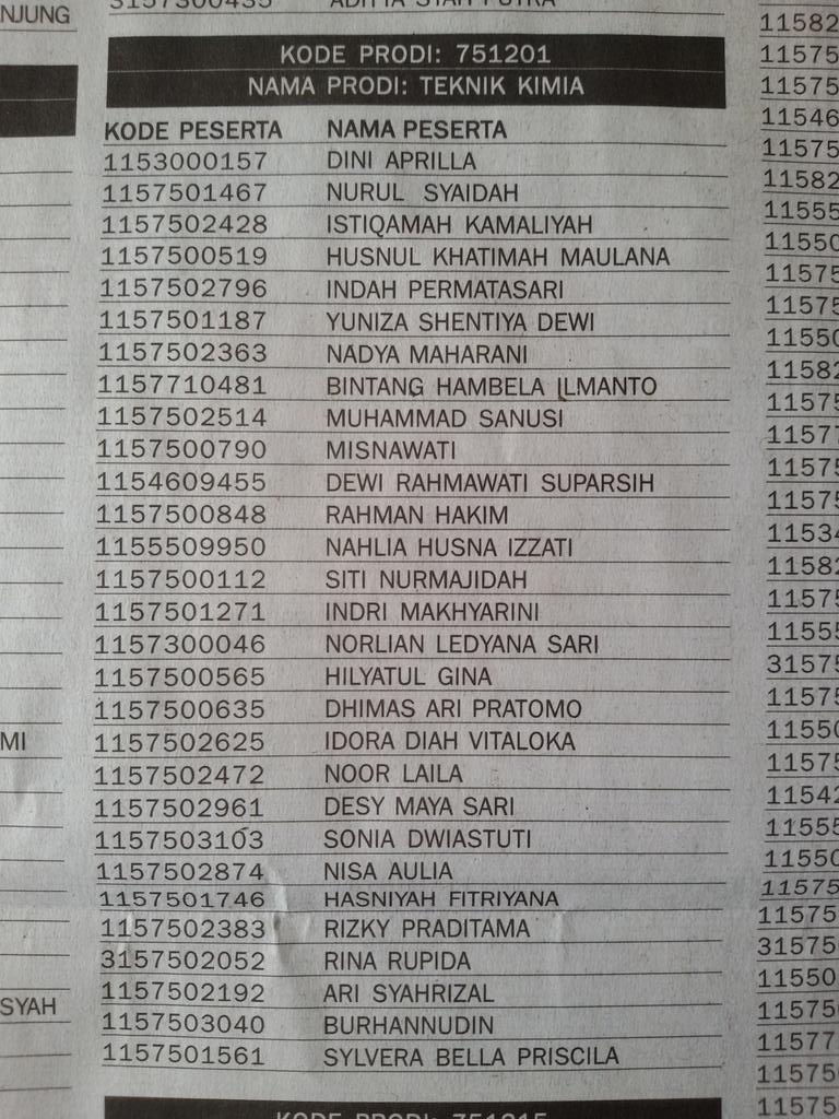 Selamat kepada calon mahasiswa baru Fakultas Teknik yang dinyatakan lulus SBMPTN 2015. cc: @himatekkimunlam