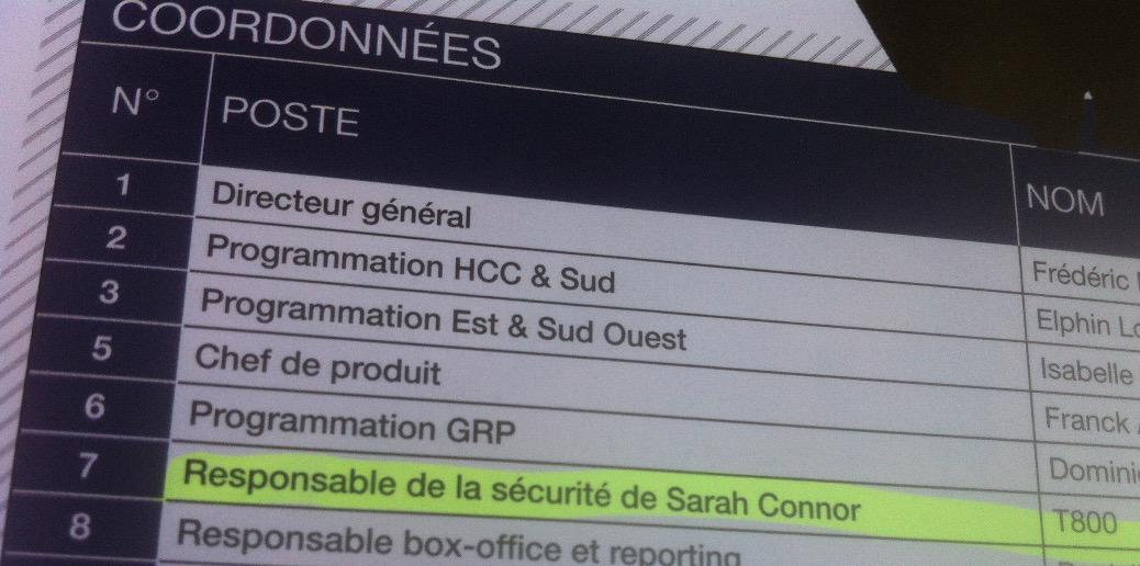 Puglisi_Anthony's tweet photo. Comment peut-on joindre ce charmant responsable de la sécurité ? @paramountfr #StudioShow #TerminatorGenisys http://t.co/X39hKg15uU