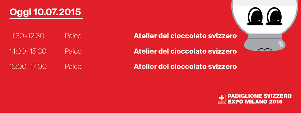 PhilippSale's tweet photo. Tre #ChocoAtelier allo #SwissPavilion oggi! Troppo dolce per me! Ma esiste una barretta di cioccolato salata? http://t.co/uLGChph1yG