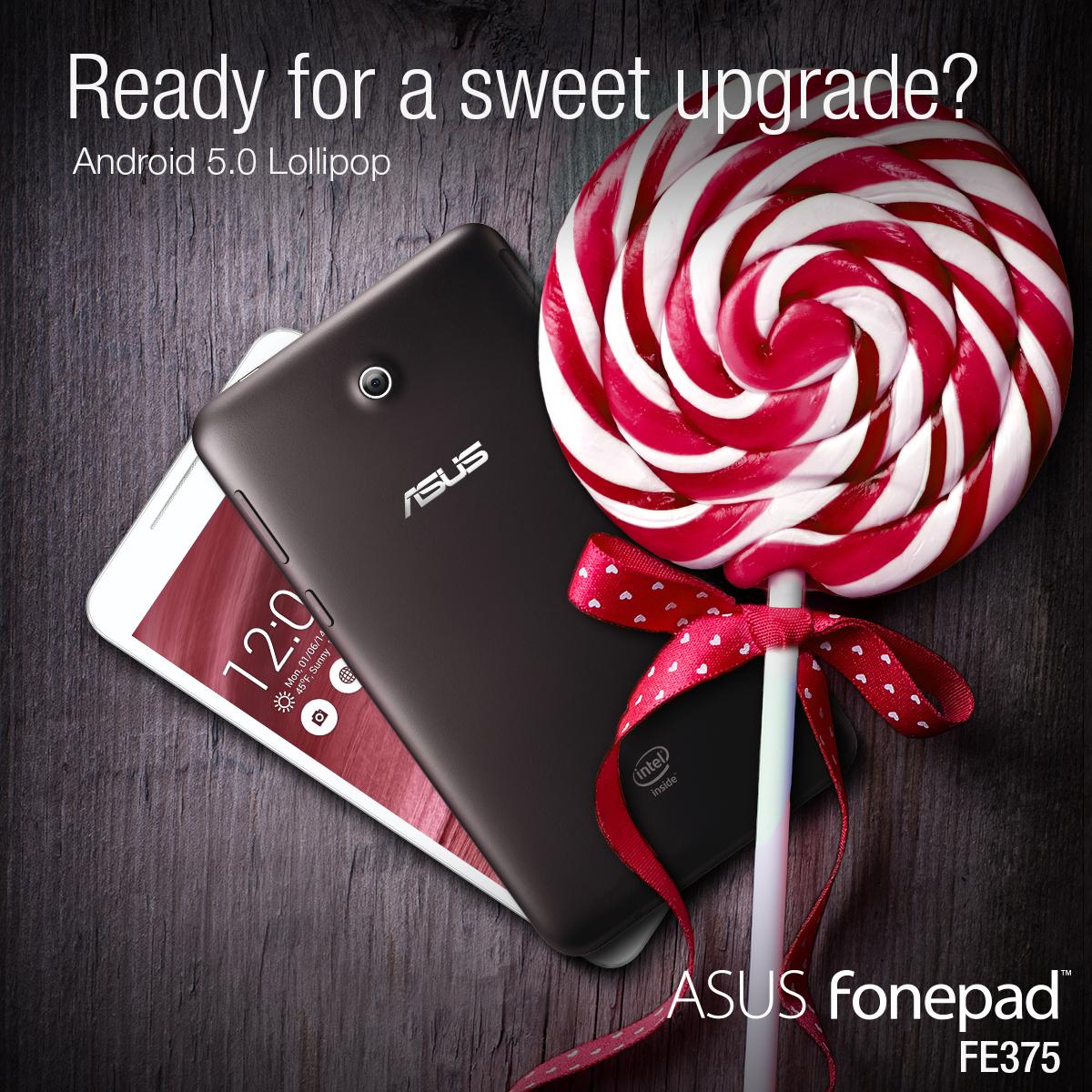 ASUS's tweet photo. Upgrading to #Android #Lollipop makes your #Fonepad 7 FE375 a tastier digital treat! http://t.co/QgQsyVEc7F