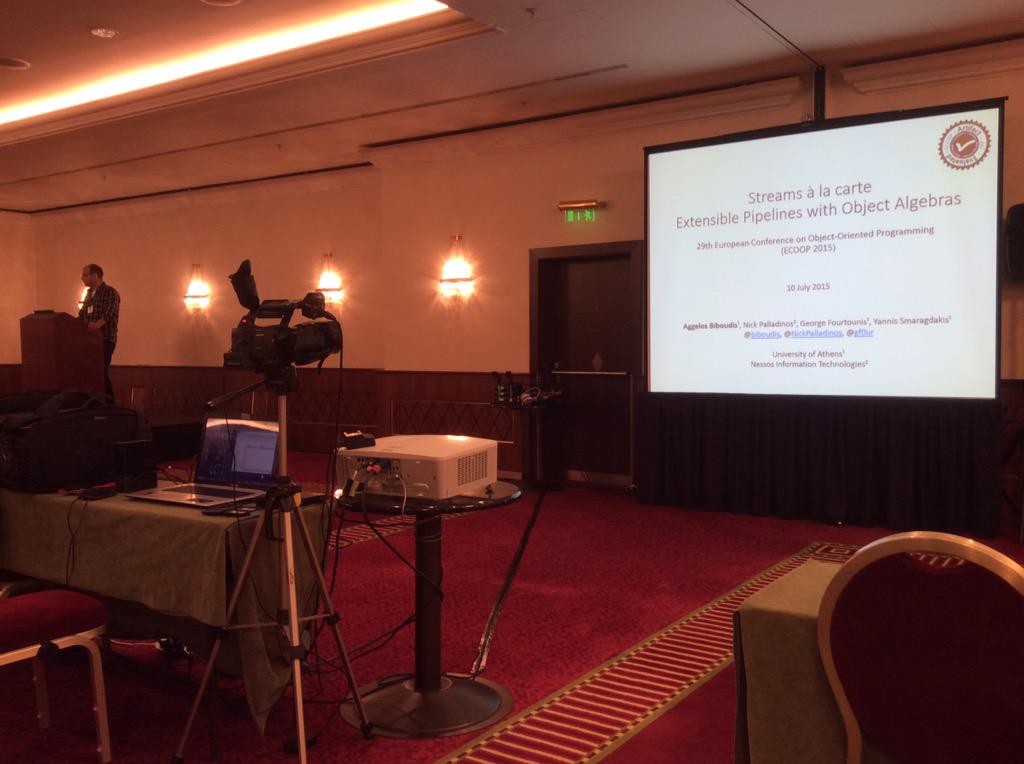 yanlin_wang's tweet photo. @biboudis Streams a la carte: Extensible Pipelines with Object Algebras. #ECOOP15 http://t.co/0aWb9zp5NB
