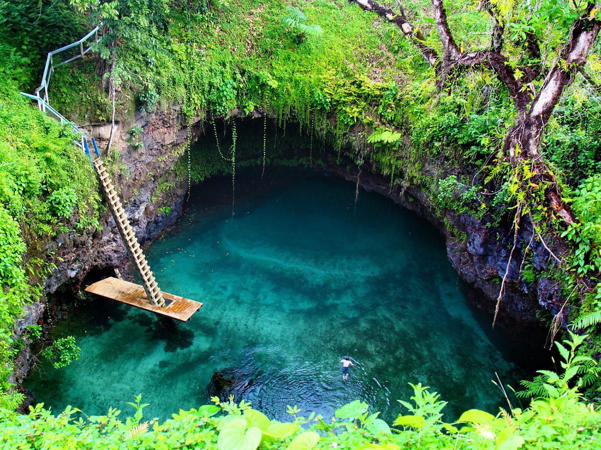 wearetj's tweet photo. This gives new meaning to #wateringhole. We're talking about #ToSuaOceanTrench, Upolu, #Samoa &amp; it's pretty great. http://t.co/LPycTxDocp