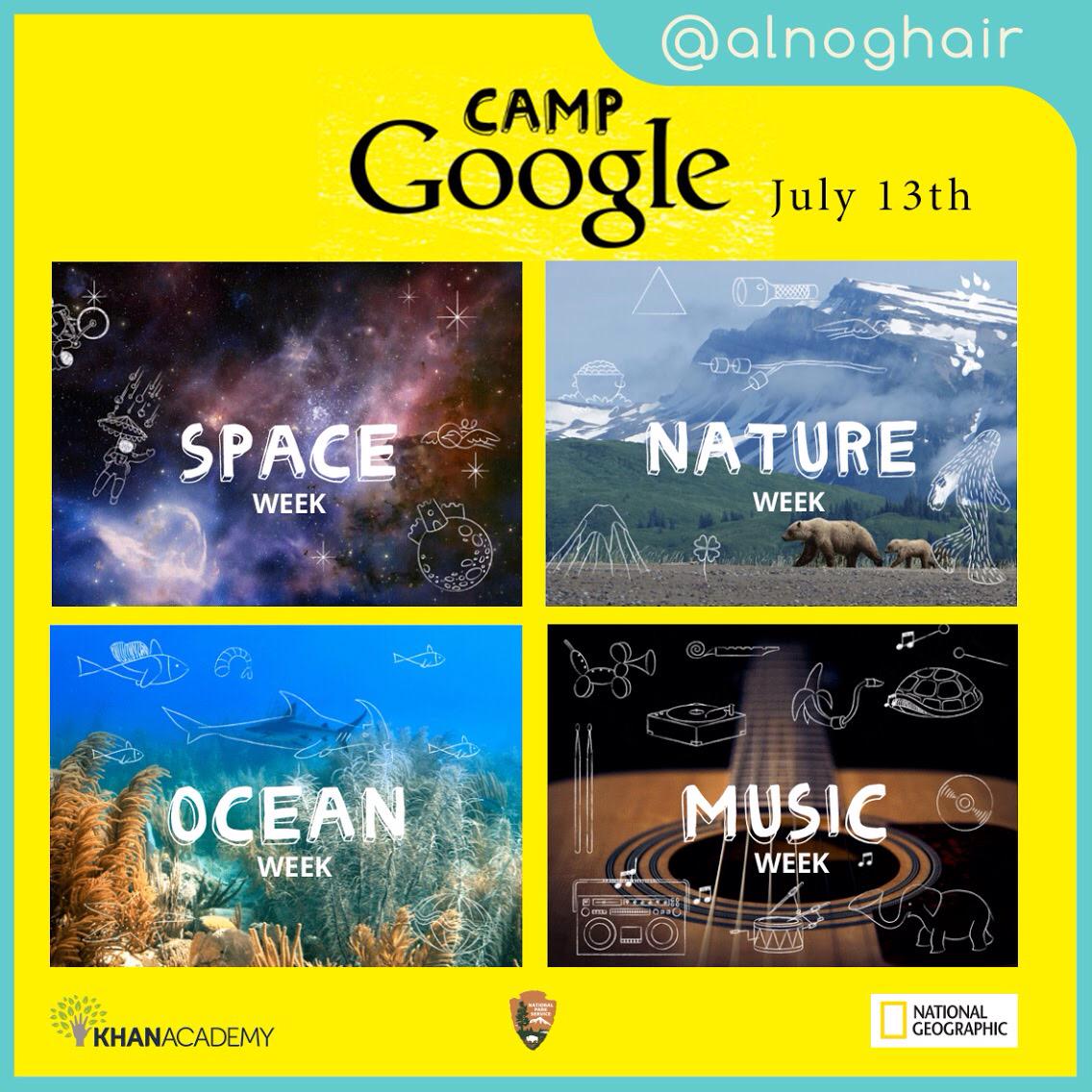 للآباء و الأمهات الناطقين باللغة الإنجليزية
قوقل تقدم للأطفال دورة صيفية تعليمية عبر الأنترنت 
Camp.withgoogle.com