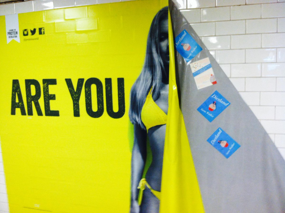 desideratasaur's tweet photo. Poster was like this when I got there.The lovely blue decals though..... #JenniferLives #Dietland #OpportunityKnocks http://t.co/8o4fyU16xB