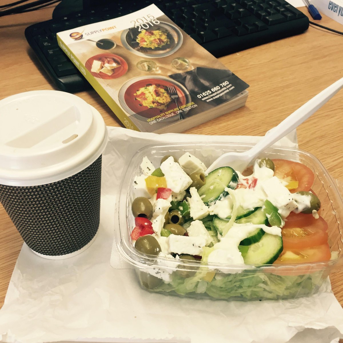 supplypointltd's tweet photo. Great food from @breadandbutties once again! Greek salad and coffee served from our VIP cups. #cheadle #stockport http://t.co/OJlcJRKg6T