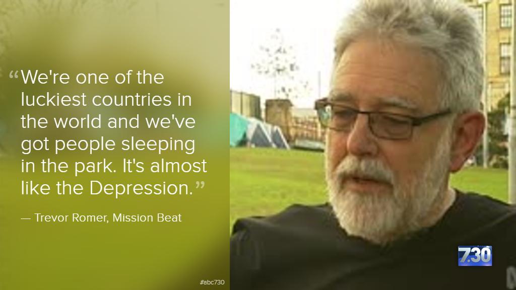 abc730's tweet photo. "It's almost like the Depression," says @bennie919 on #homelessness in Australia. WATCH: http://t.co/19WIhkMrNo http://t.co/wBORFDUSQ0