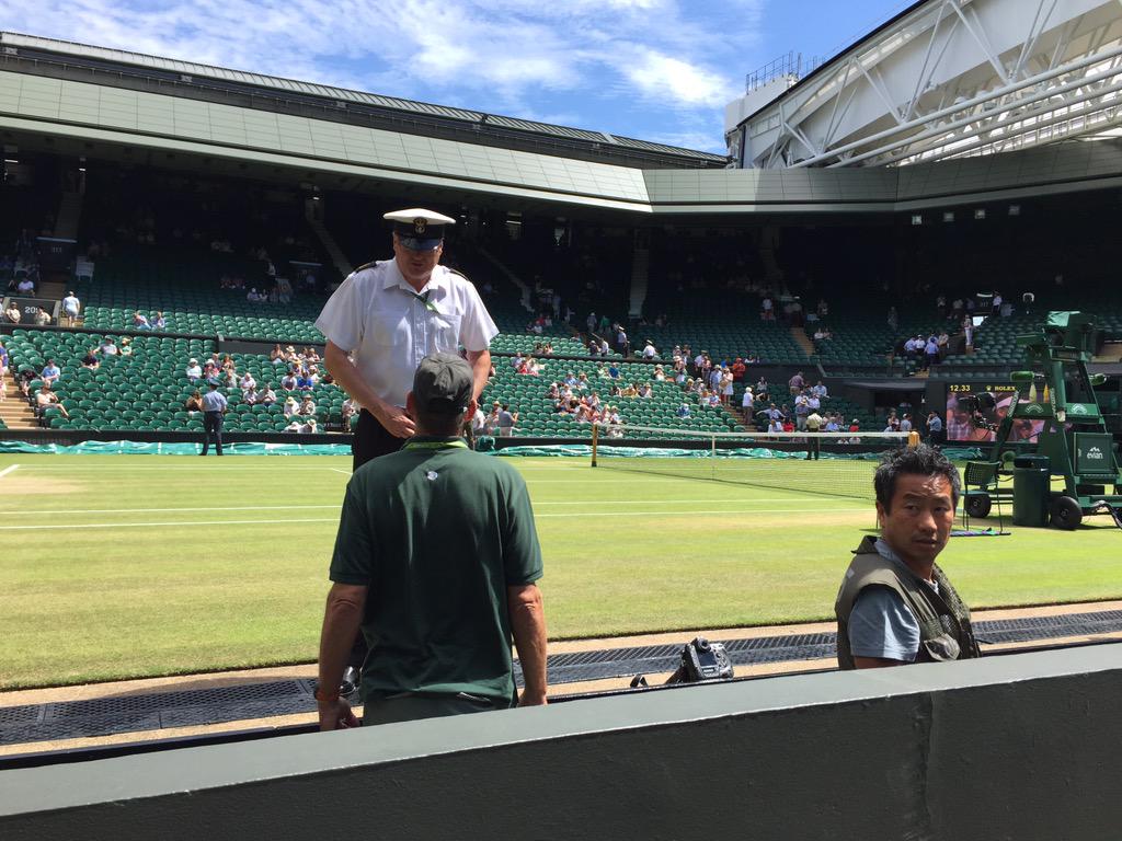 My view right now. Bring on the tennis. #Wimbledon2015 men's semis