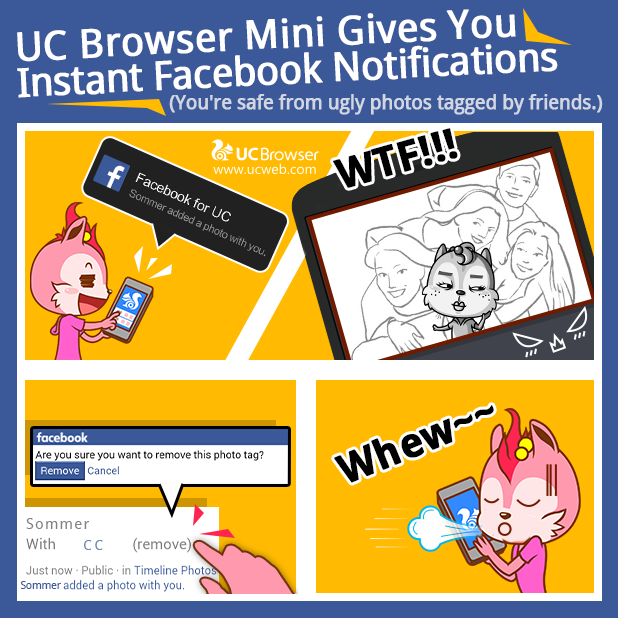 UCBrowser's tweet image. Check out why you need #UCBrowserMini&apos;s notification feature below &amp;amp; download it before your friends tag ugly photos!