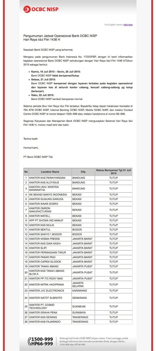 Bank Ocbc Nisp Di Twitter Update Jadwal Operasional Bank Ocbc Nisp Hari Raya Idul Fitri 1436h Yuk Cek Disini Partners Http T Co Scbozajgtn