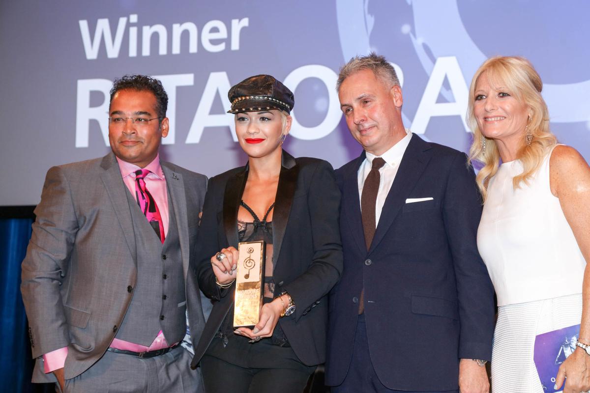 nordoffrobbins's tweet photo. #TTLW @krishgm presented @RitaOra with her @Vevo_UK Best Female Award #O2SilverClefs40 http://t.co/RmFgnoG6D5 http://t.co/4aOgl1G1c2