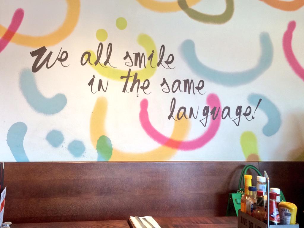 And a smile sounds the same in any accent! Love this at your <a href="/thecentremk/">Jill Britt</a> restaurant, @giraffetweet