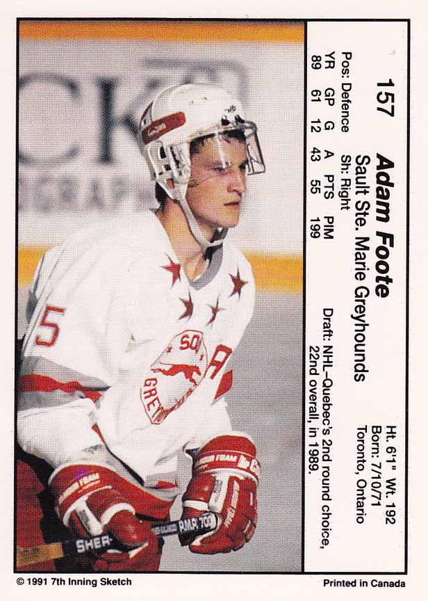 Happy Birthday Adam Foote the former OHLer, Nordique, Avalanche, & Blue Jacket is 44 today 7.10.15 