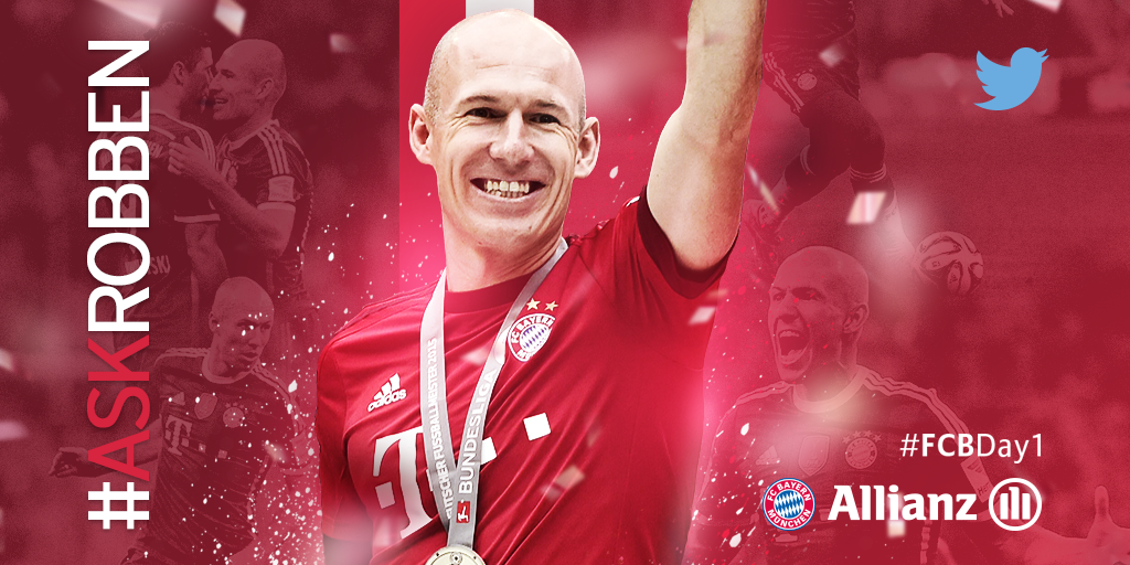 Allianz's tweet photo. Interested in how Arjen Robben prepares on @FCBayern's match days. Tweet him using #AskRobben and he'll tell you! http://t.co/6kHQLDh8yT