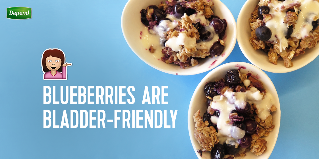 Depend's tweet image. Try this #bladderfriendly blueberry crisp for breakfast: spr.ly/6012BBY9r  #NationalBlueberryMonth