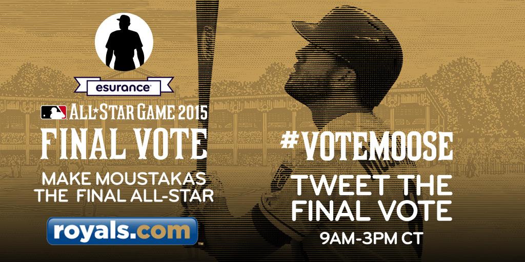 Vote early. Vote often. #VoteMoose.

Each RT = 1 vote! #Royals #ASG