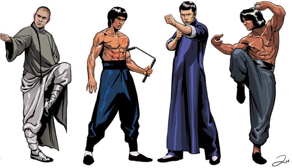 JonnieCallan_'s tweet image. My heroes! #BruceLee #JetLi #DonnieYen #JackieChan