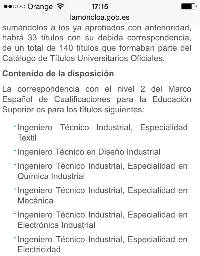 Los Ing Tec Industriales ya estamos en el nivel 2MECES 6EQF junto a Graduados Bachelor e Ingenieros europeos <a href="/cogiti/">COGITI</a>