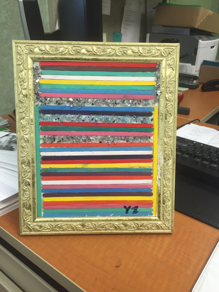 bird_kelli's tweet photo. Br. 8314 craft challenge #2, turning stir sticks to work of art!  What will be week 3? #BeLegendaryPraire #HTWW1 http://t.co/b4K674GHQc