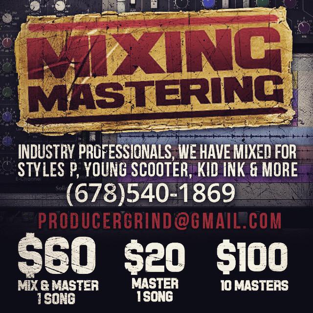 Call us today for professional mixing and mastering!