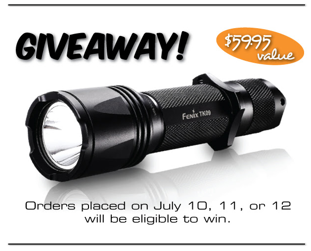 ShopGearForLife's tweet photo. FREE FENIX TK-09 Weekend! http://t.co/vWWeRyzXNT #TacticalFlashlights #tactical #PrepperProducts #hunting #preppers http://t.co/jwIlOr1Bqg