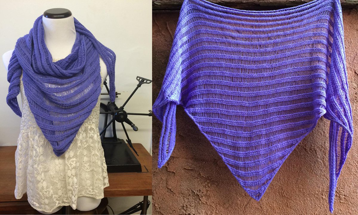 Clapo-Ktus shawl in our beautiful Wayfarer yarn, Distant Hills color!