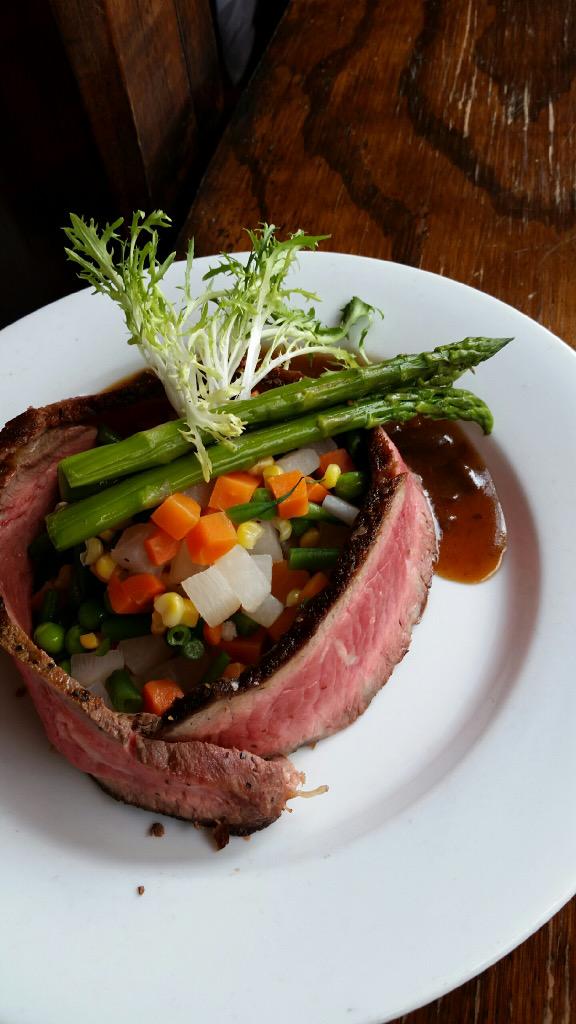mamaisonboston's tweet photo. Roasted sirloin part of our Bastille Day prix fixe. #BastilleDay @MetroBOS @hiddenboston @EaterBoston http://t.co/5zRIYMfrAZ
