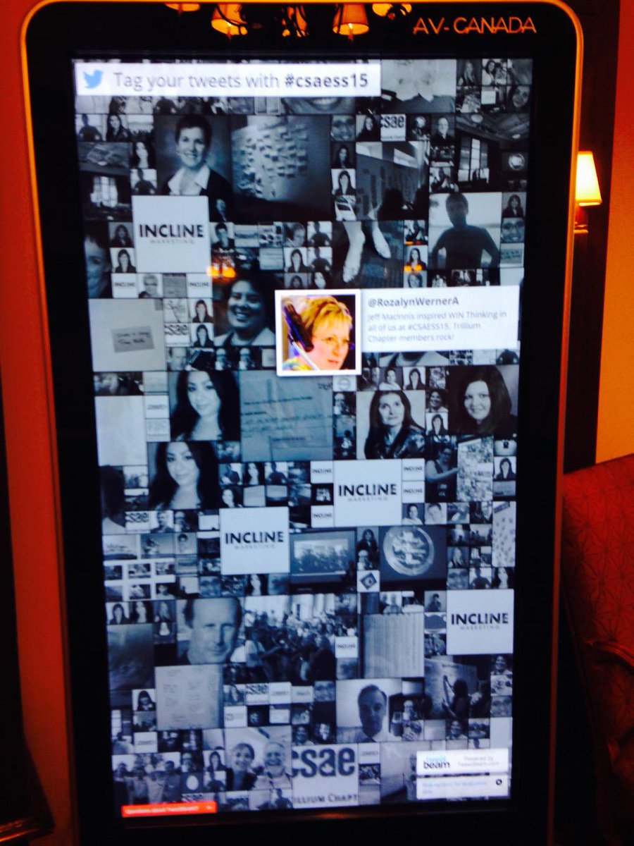 gillesrlatour's tweet photo. Thanks AV Canada for the tweet wall #csaess15 @CSAETrillium http://t.co/8RDOn0Jr2d