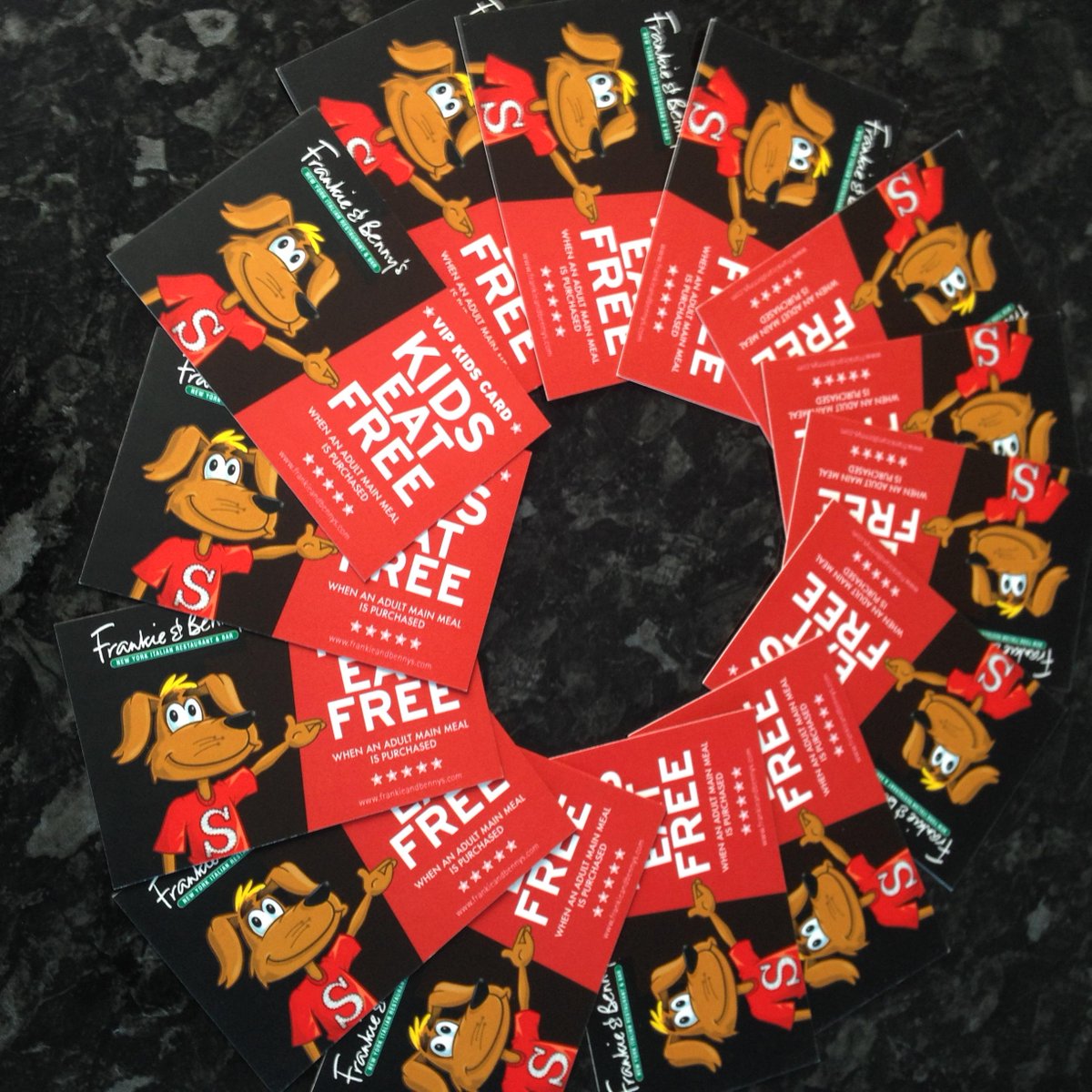 frankienbennys's tweet image. We've got VIP Kids Cards to give away! Lucky holders eat for free! Just RETWEET &amp;amp; FOLLOW for your chance to win one