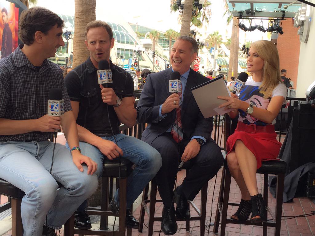 HeatherMyersTV's tweet photo. So this just happened. @IanZiering on our show for #Sharknado3 @Comic_Con @SanDiego6 #sd6cc http://t.co/gvoeX09RdA