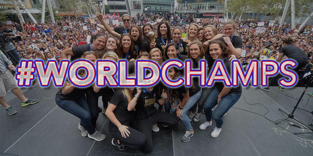 GMA's tweet photo. The @ussoccer_wnt is about to take the stage!

Retweet to congratulate them again on being WORLD CHAMPIONS! 🇺🇸 🏆 http://t.co/u4ei4jrCOQ