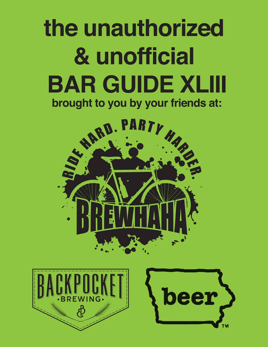 The unauthorized &amp; unofficial BAR GUIDE XLII is out. <a href="/BackpocketBrew/">Backpocket Brewing</a>  <a href="/IACraftBeerTent/">IowaCraftBeerTent</a> buff.ly/1HRrcYF