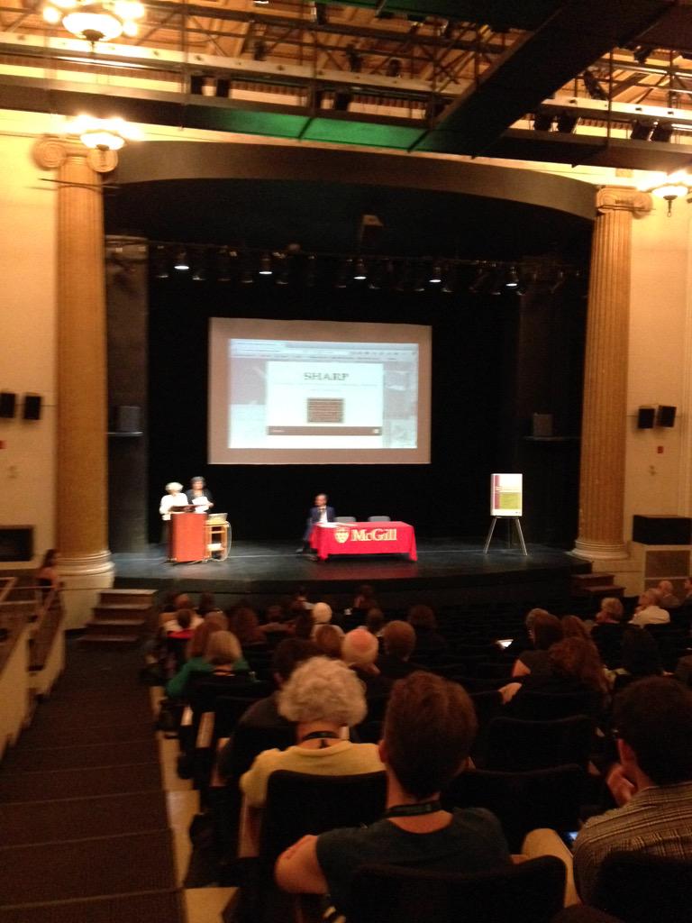 sharp2015_ca's tweet photo. AGM underway in Moyse Hall Theatre! #SHARP15 http://t.co/AlkuK02JjB