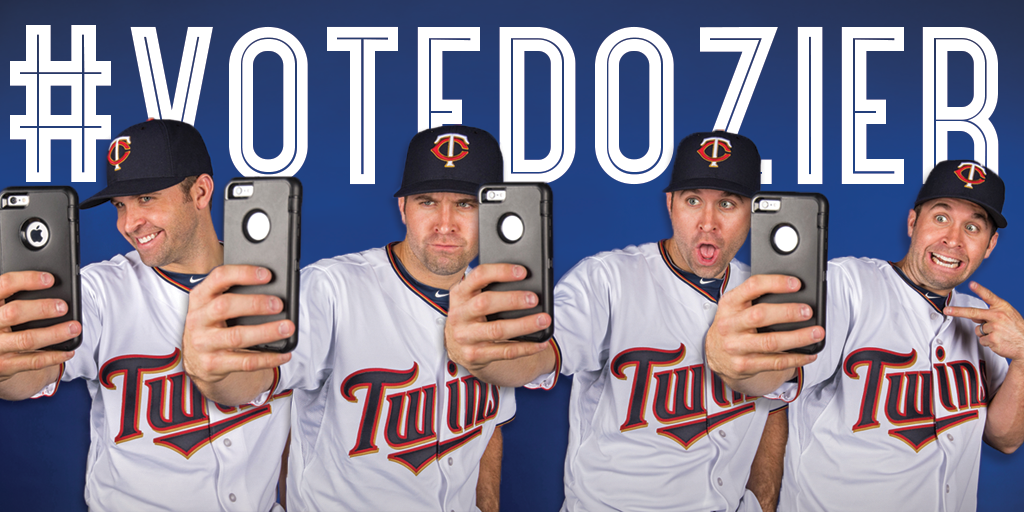 Twins's tweet image. #VoteDozier because his selfie game is on point. #VoteFamilia