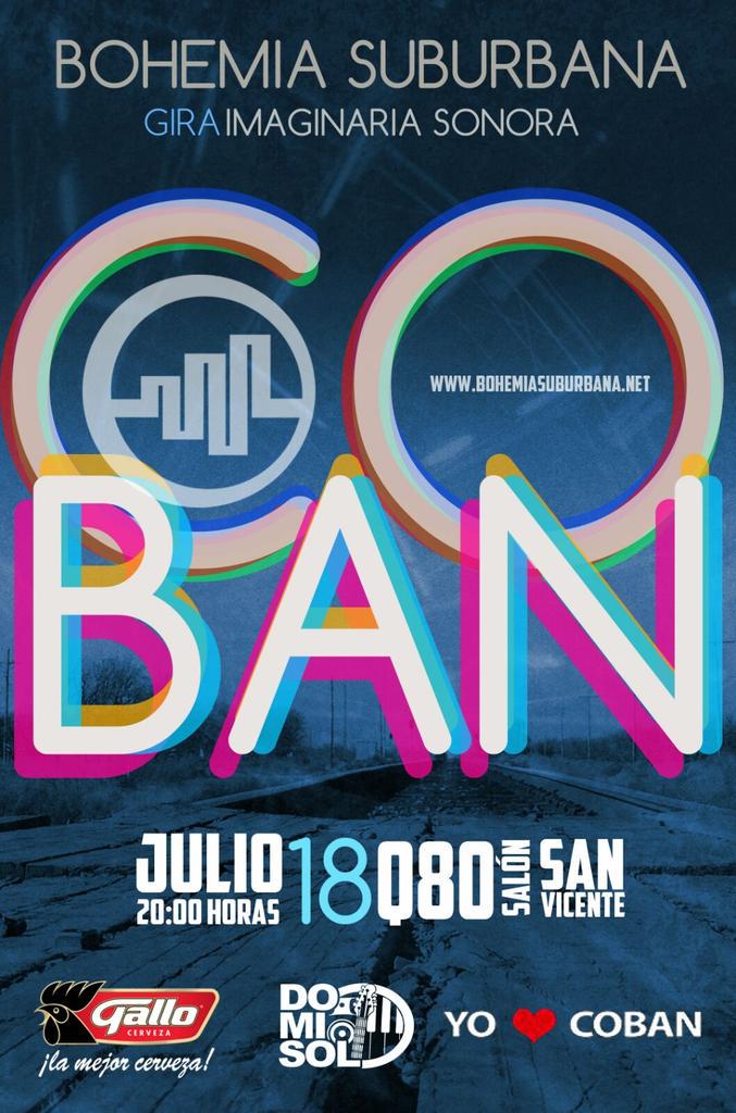 Gran concierto este 18 de julio en Cobán #BScoban invita @YoAmoACoban