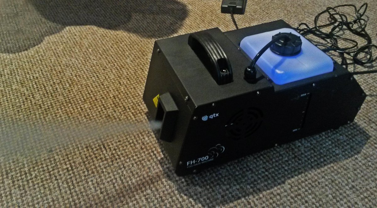 Getting stuff sorted for our video shoot on Sunday. Smoke machine... check! #julyornever #northernlights