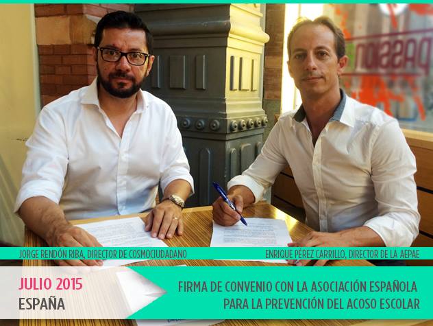 Firmamos un convenio de colaboración con la AEPAE para intercambiar contenidos que prevengan el acoso escolar.