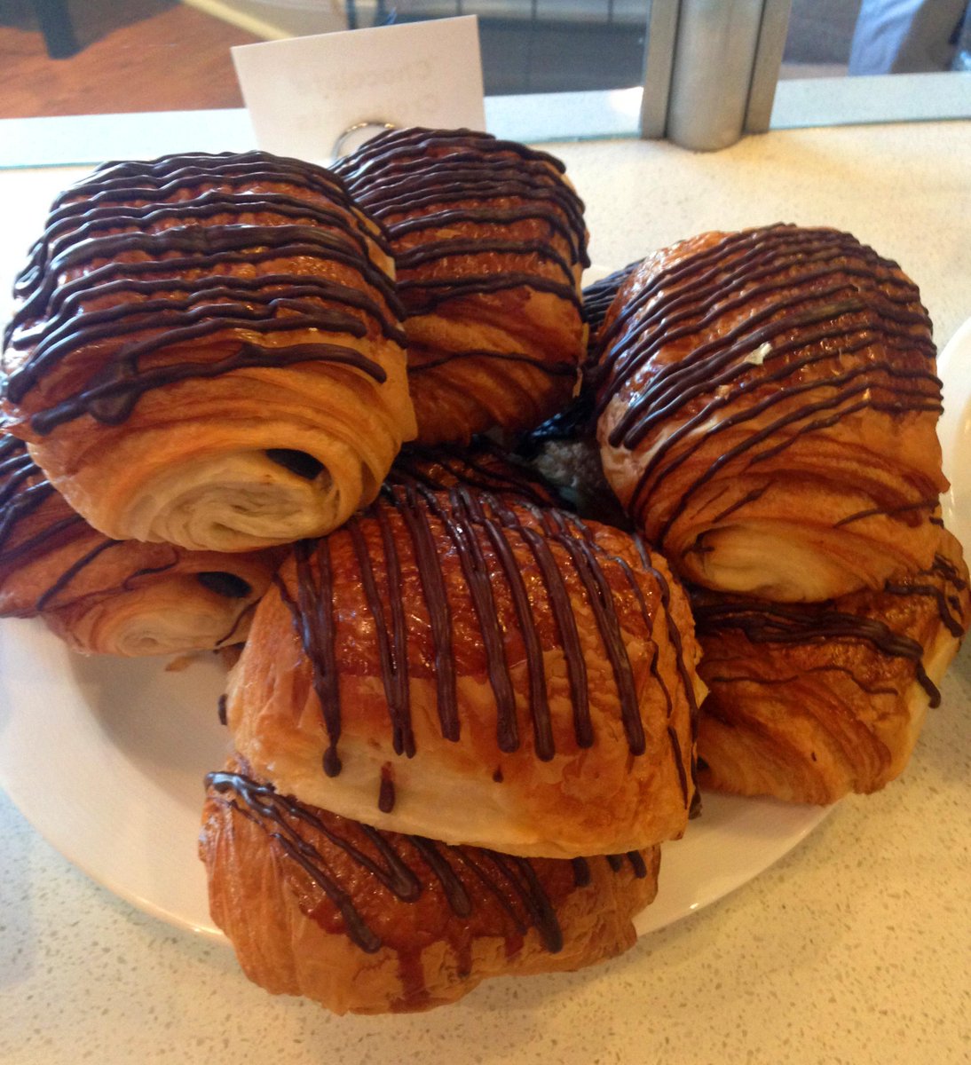 TradestoneCafe's tweet photo. No matter how good a day you're having, we guarantee you a pile of chocolate croissants would only make it better. http://t.co/wrlLH0Blef
