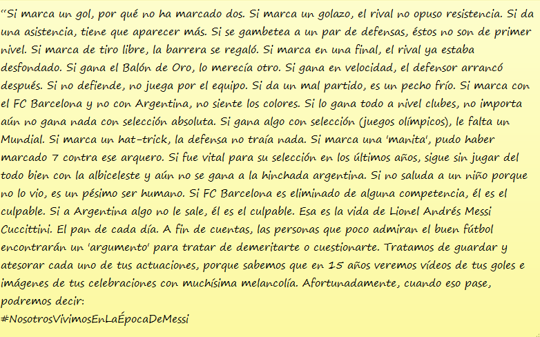 ElTravesanho's tweet photo. La carta que le mando  Falcao a Messi, como apoyo a las críticas que a recibido. #NosotrosVivimosEnLaÉpocaDeMessi http://t.co/AxFi4JV7sB